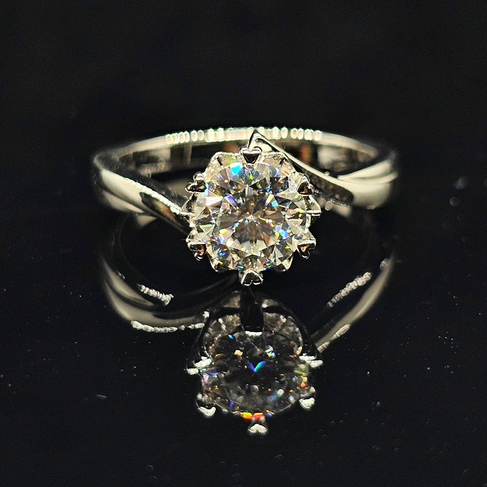 Cheap moissanite engagement ring 925 sterling silver