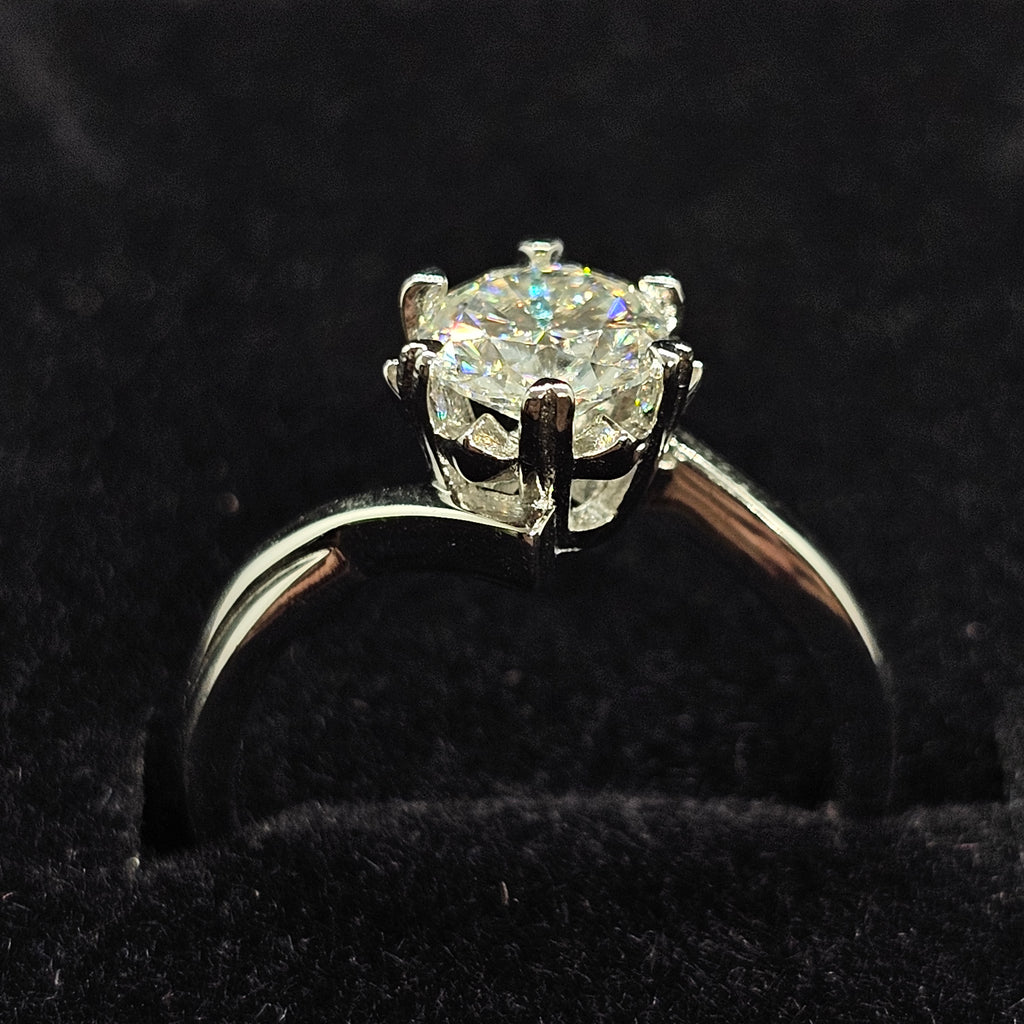 budget engagement ring moissanite silver ring