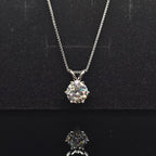 2ct Round Cut Solitaire Moissanite Pendant Necklace with Double Bail