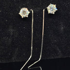 1ct/2ct Round Cut Solitaire Moissanite Threader Earrings