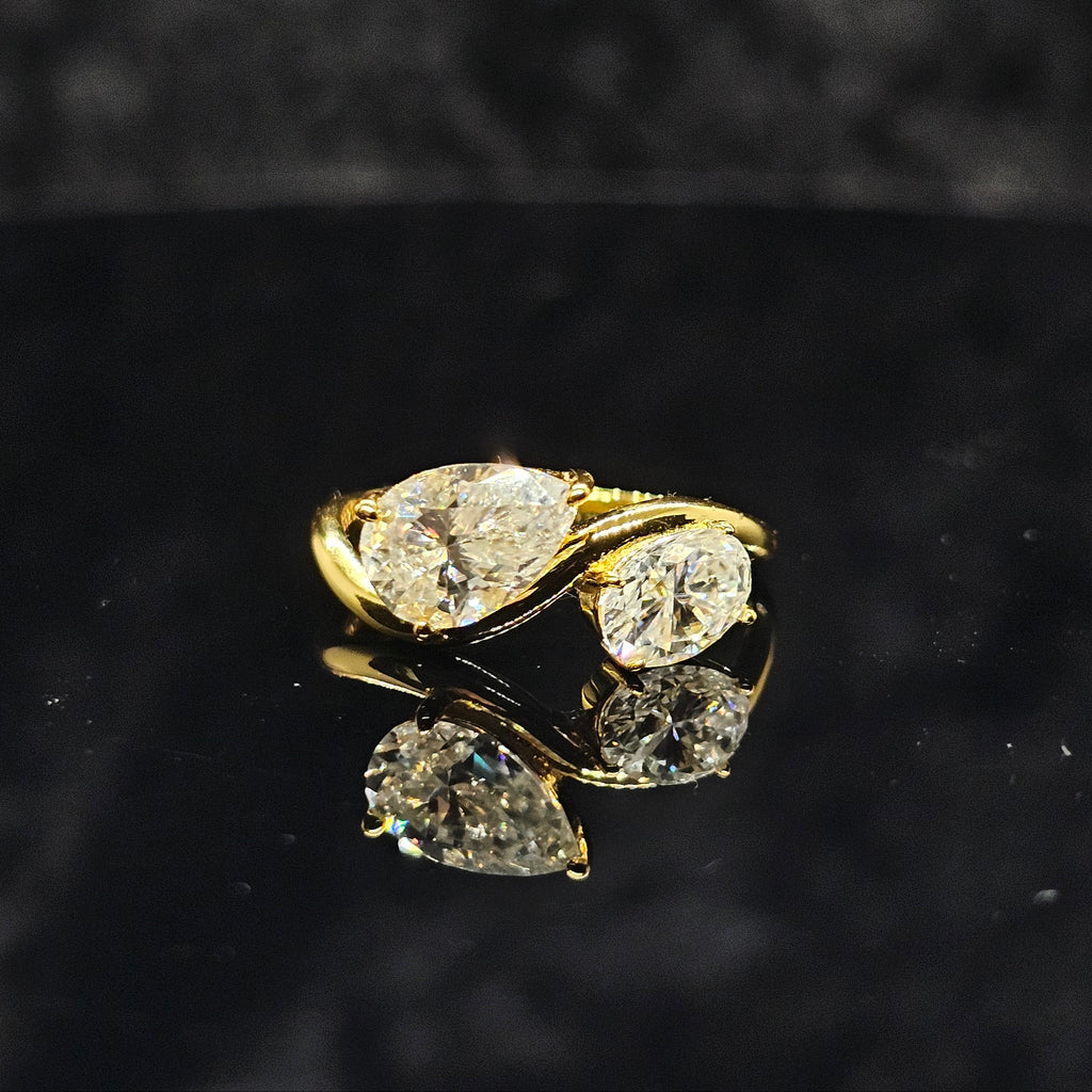 Hazel - 2.5Ct Toi Et Moi Ring with 18K Gold Plating - DISCONTINUED