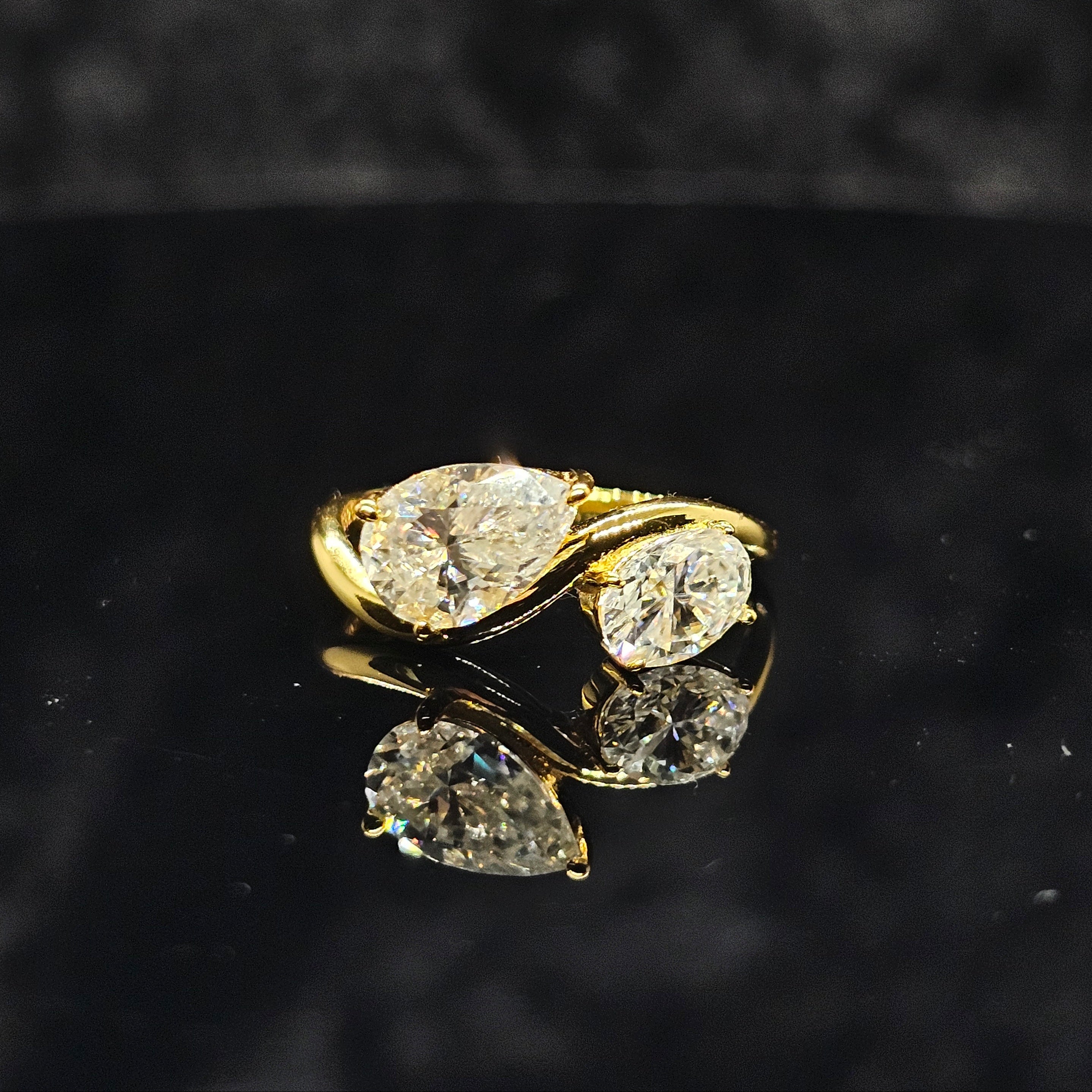 Hazel - 2.5Ct Toi Et Moi Ring with 18K Gold Plating - DISCONTINUED