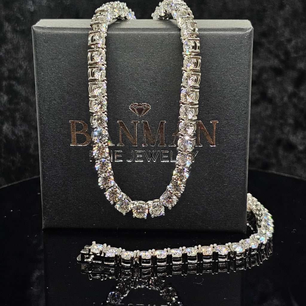 5mm (0.5 carat) Moissanite Tennis Chain Necklace