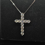 3.3cctw Round Cut Moissanite Cross Pendant Necklace