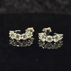 3.0cttw Round Cut Moissanite J-Hoop Earrings