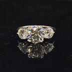 3cttw Round Cut Three-Stone Trilogy Moissanite Ring