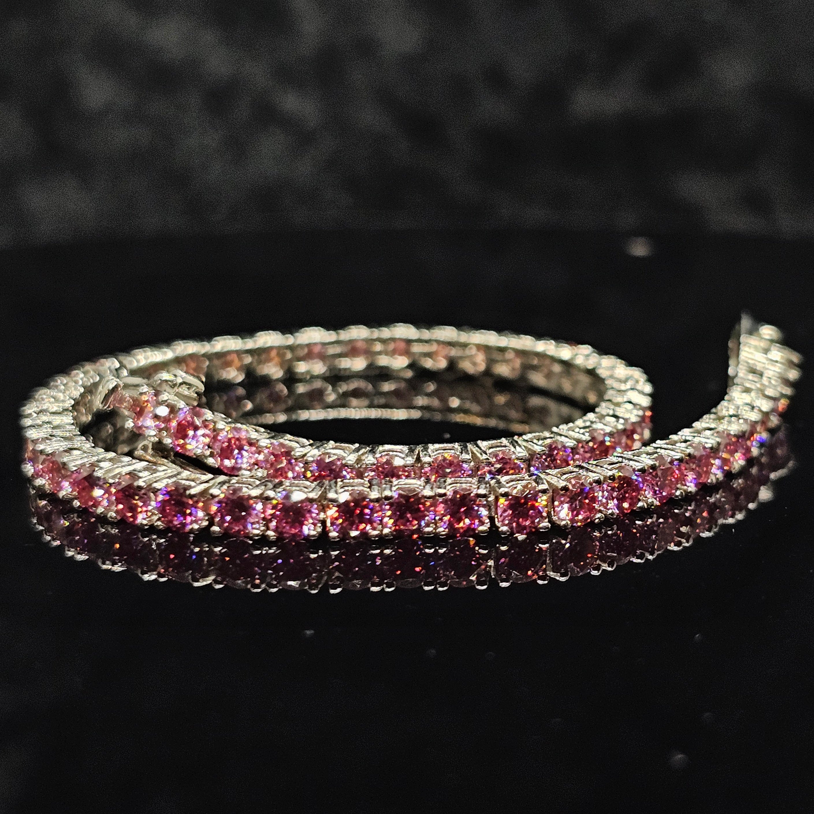 Nova - 3mm Pink Tennis Chain Bracelet