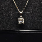 Chloe - Princess Cut Solitaire Necklace