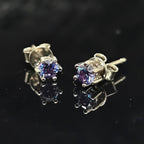 0.6/1.0/2.0cttw Royal Blue Round Cut Solitaire Moissanite Stud Earrings