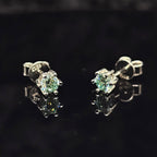 0.6/1.0/2.0cttw Turquoise Round Cut Solitaire Moissanite Stud Earrings