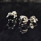 0.6/1.0/2.0cttw Black Round Cut Solitaire Moissanite Stud Earrings