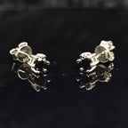 0.6/1.0/2.0cttw Black Round Cut Solitaire Moissanite Stud Earrings