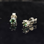 0.6/1.0/2.0cttw Green Round Cut Solitaire Moissanite Stud Earrings