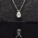 1ct/2ct Pear Cut Solitaire Moissanite Pendant Necklace