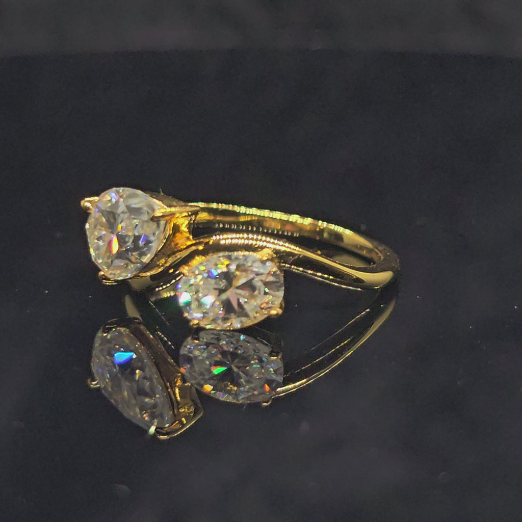 Hazel - 2.5Ct Toi Et Moi Ring with 18K Gold Plating - DISCONTINUED