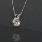 2ct Round Cut Solitaire Moissanite Pendant Necklace with Double Bail