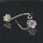 1ct/2ct Round Cut Solitaire Moissanite Threader Earrings