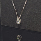1ct/2ct Pear Cut Solitaire Moissanite Pendant Necklace