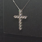 3.3cctw Round Cut Moissanite Cross Pendant Necklace