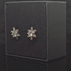 1.0cttw Snowflake Moissanite Stud Earrings