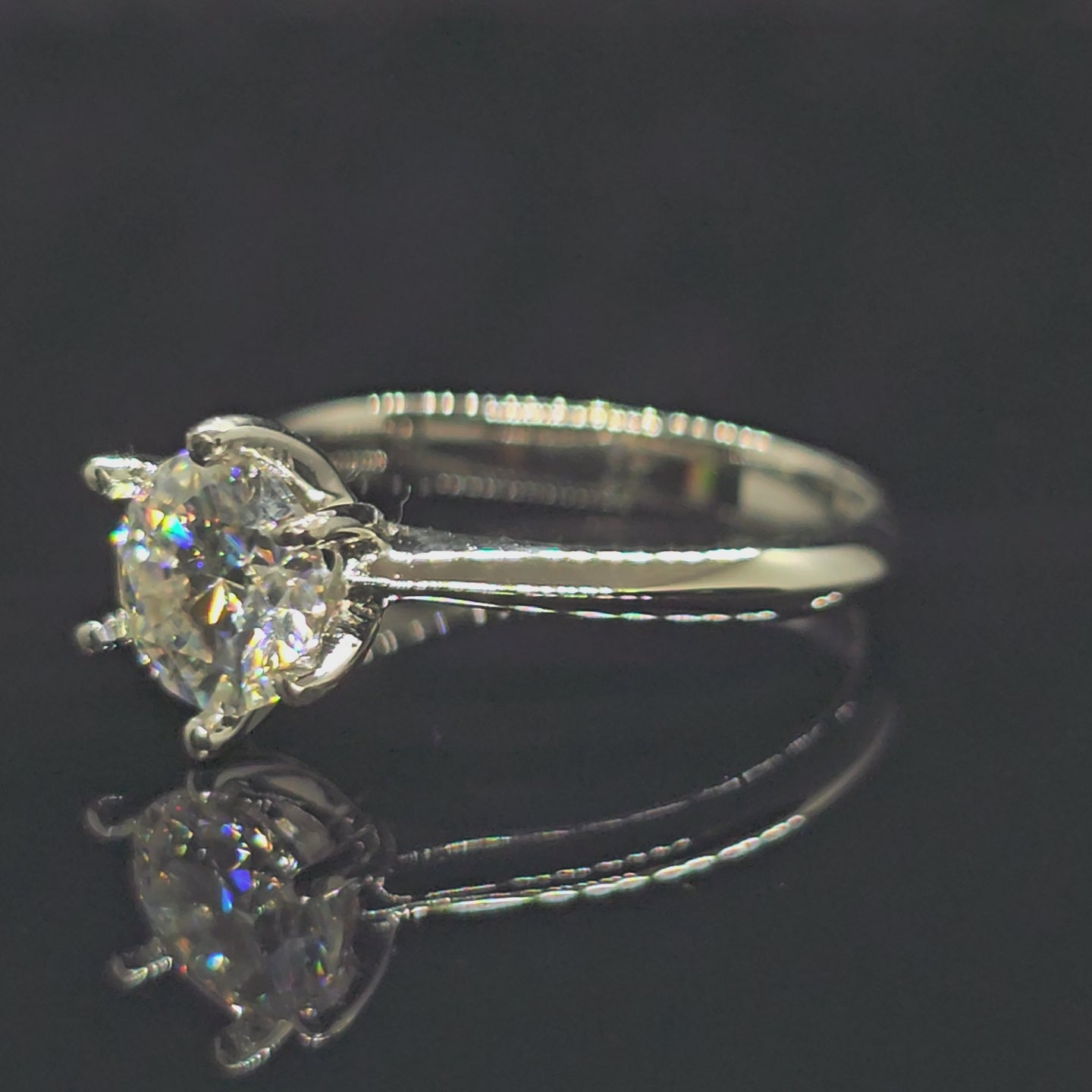 Simple budget moissanite ring