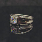 1ct Round Cut Solitaire Moissanite Ring with Pavé Accented Split Band