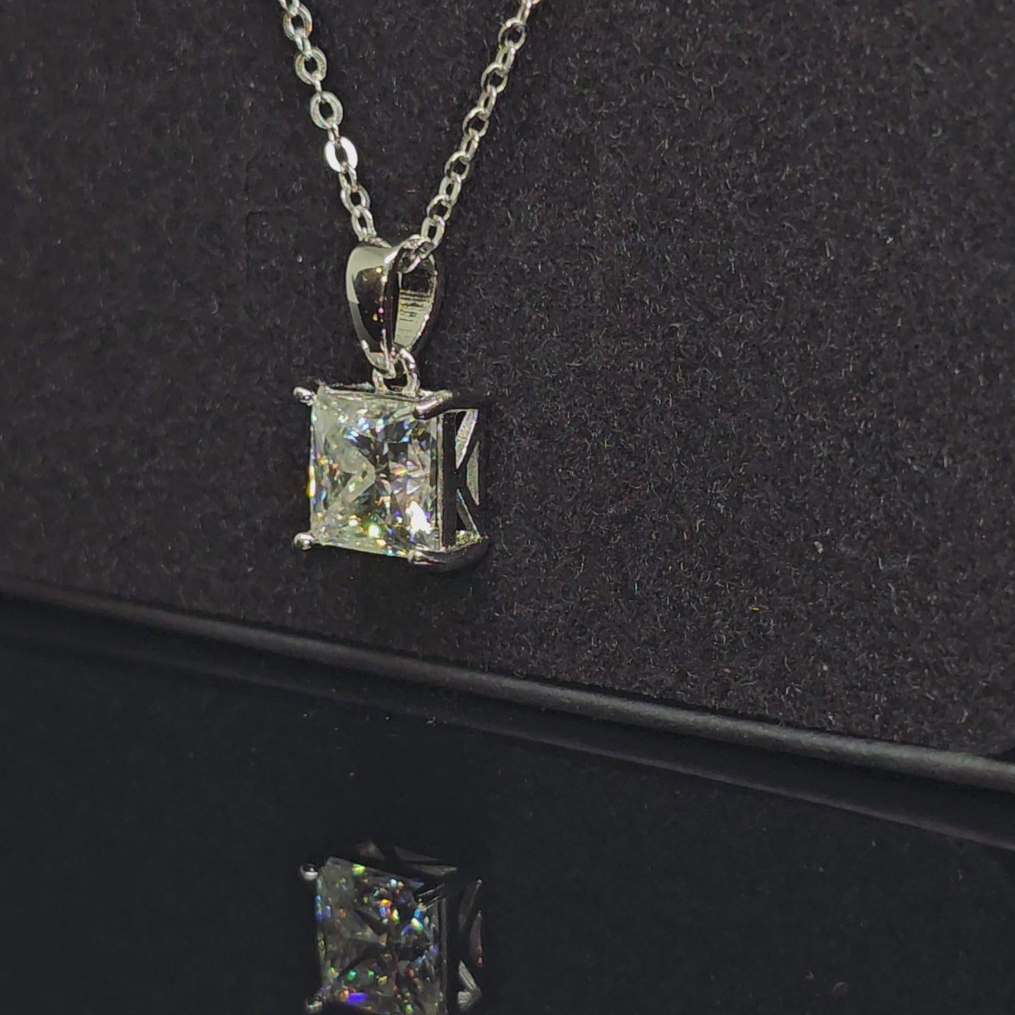 Chloe - Princess Cut Solitaire Necklace